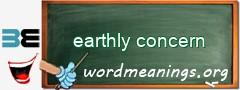 WordMeaning blackboard for earthly concern